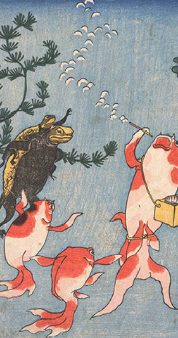 Illustration japonaise Kingyo, le poisson rouge 👹 Nuevo Mundo studio de tatouage japonais à Strasbourg