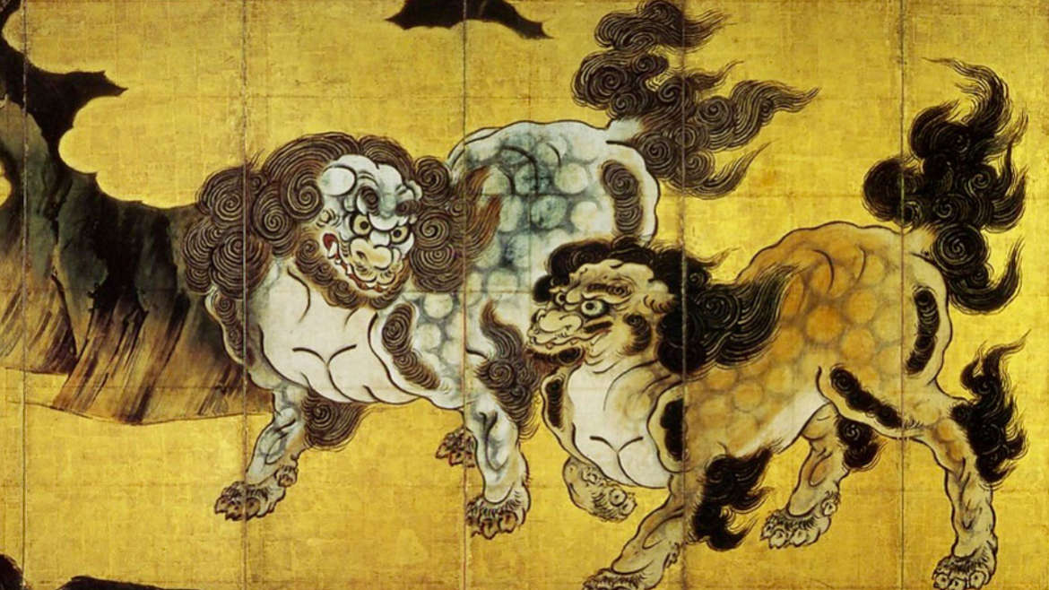 Illustration japonaise Le Shishi, lion 👹 Nuevo Mundo studio de tatouage japonais à Strasbourg